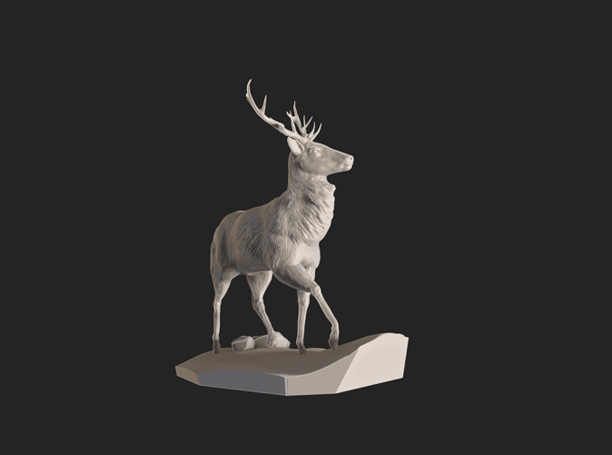Stag render from ZBrush