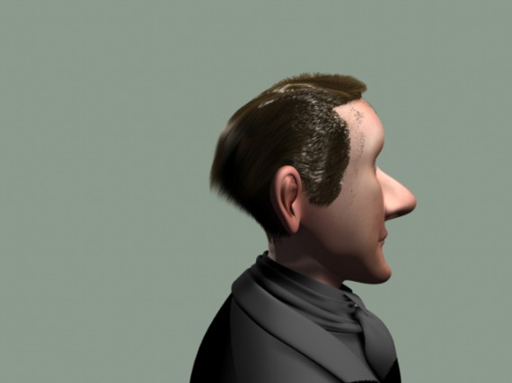 early Babbage hair - side view