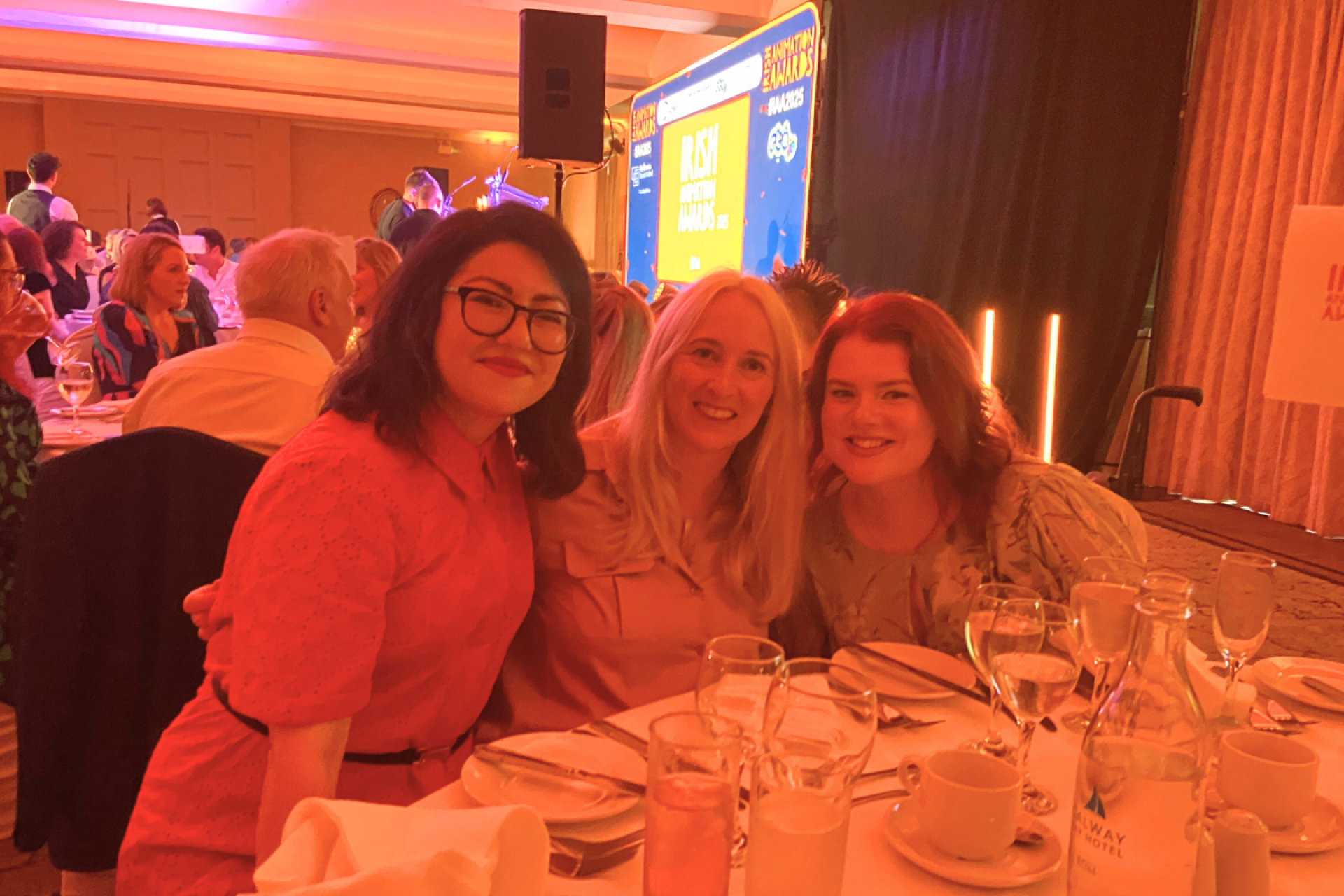 Irish Animation Awards 2025 Awards three staff at awards ceremony