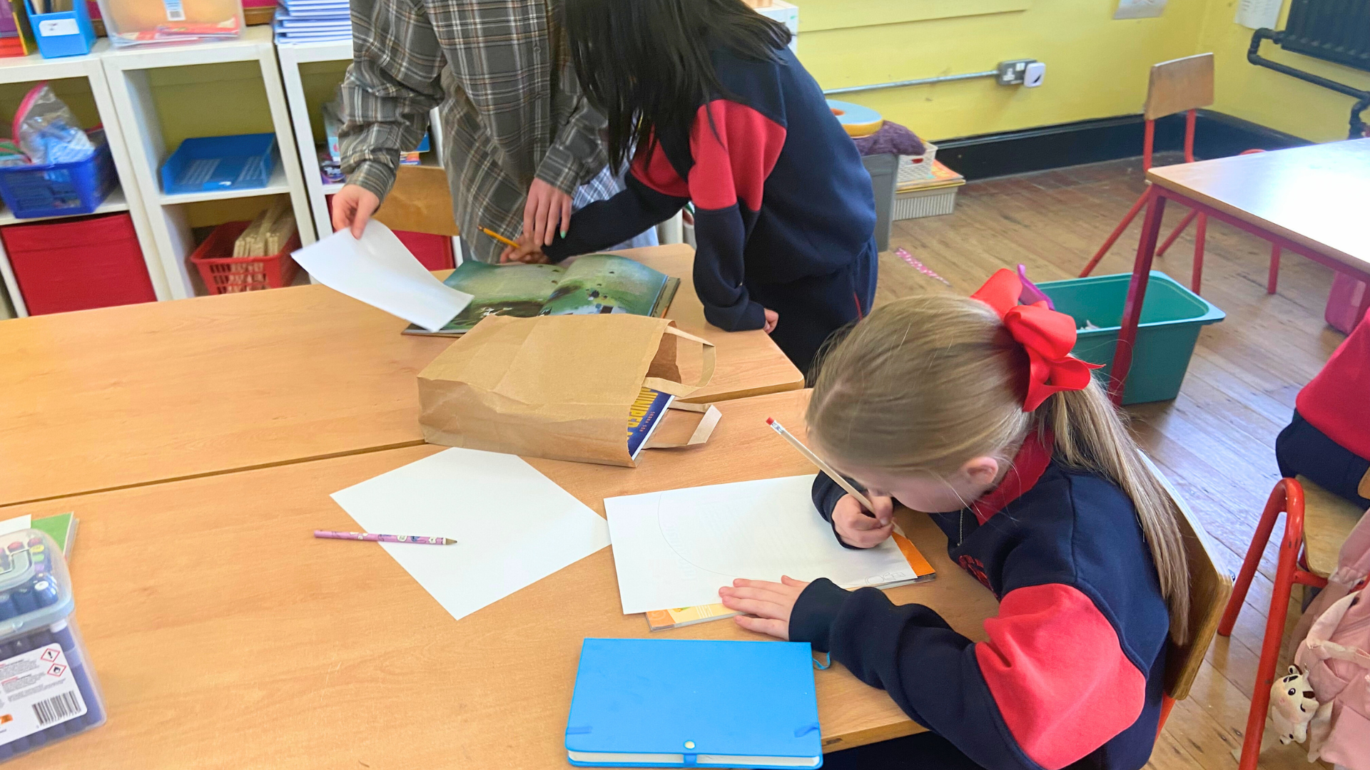 Children in classroom drawing