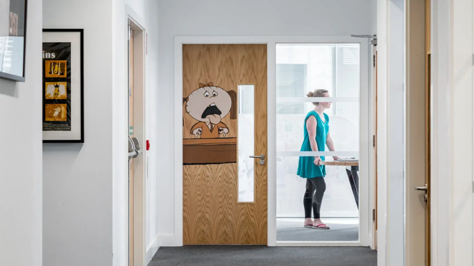 A photo of the corridor in Brown Bag Films' Dublin studio