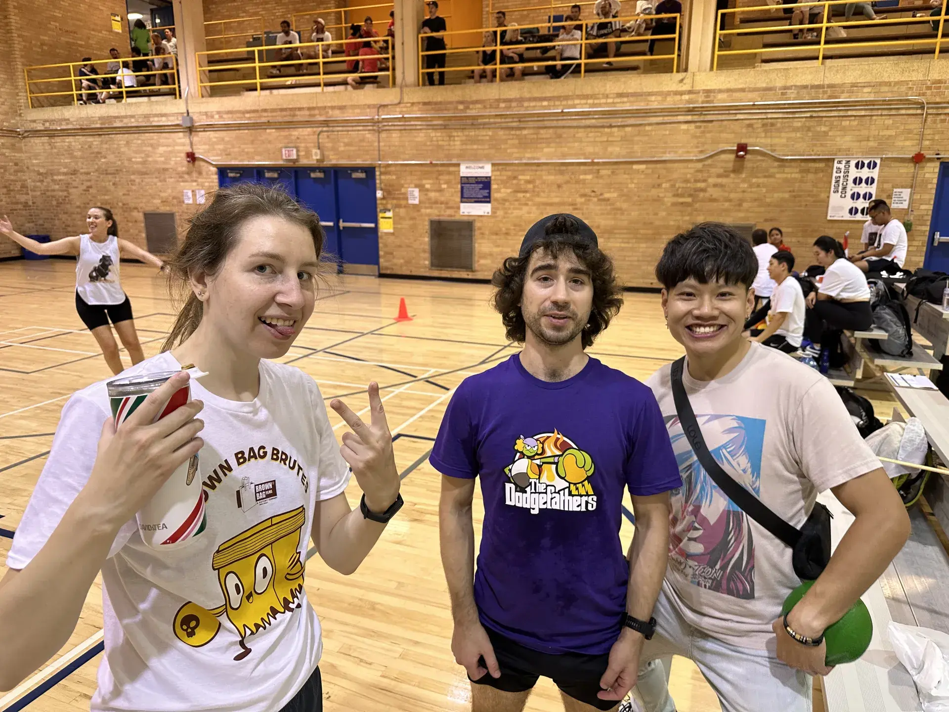Brown Bag Films at dodge ball tournament - Players having fun