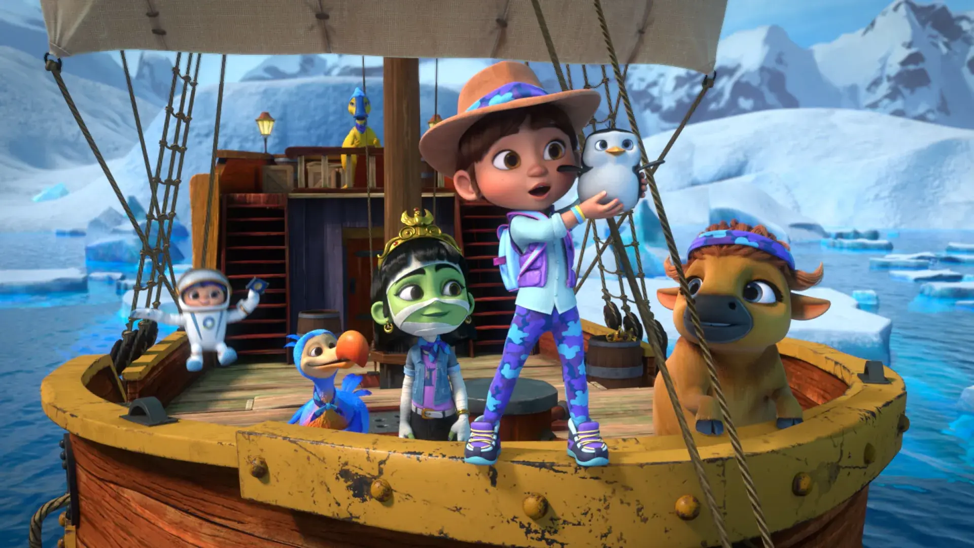 Ridley Jones on a ship