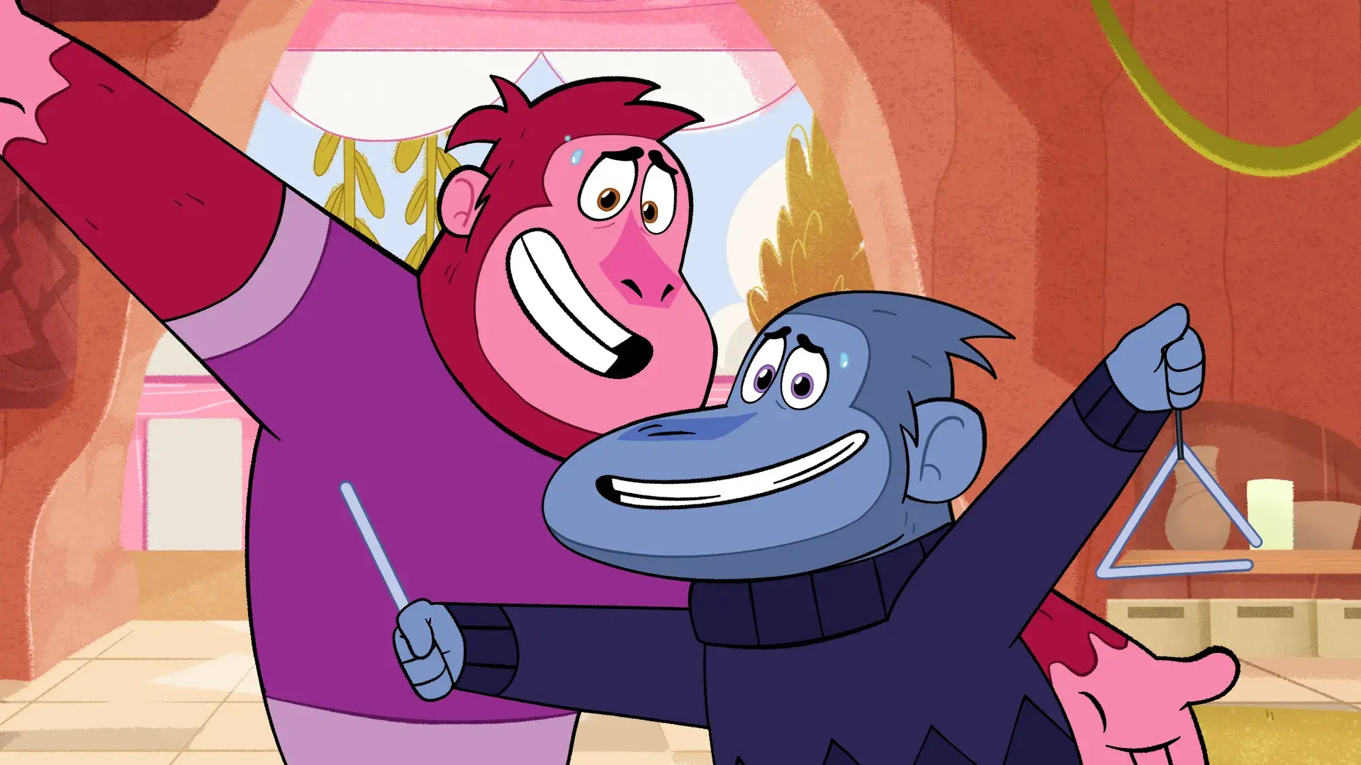 Let's Go Bananas characters playing music episodic still