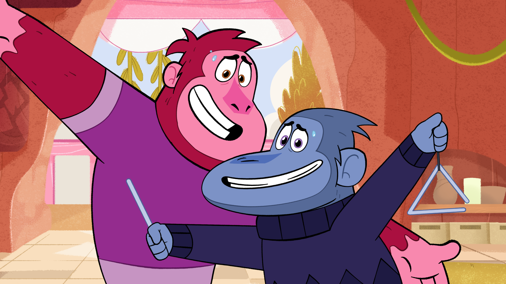 Let's Go Bananas characters playing music episodic still