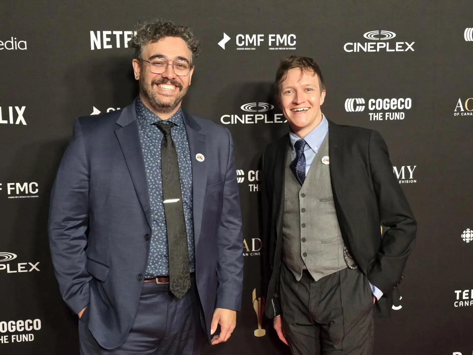 Ricky Silva and Daniel Underdown at Canadian Screen Awards