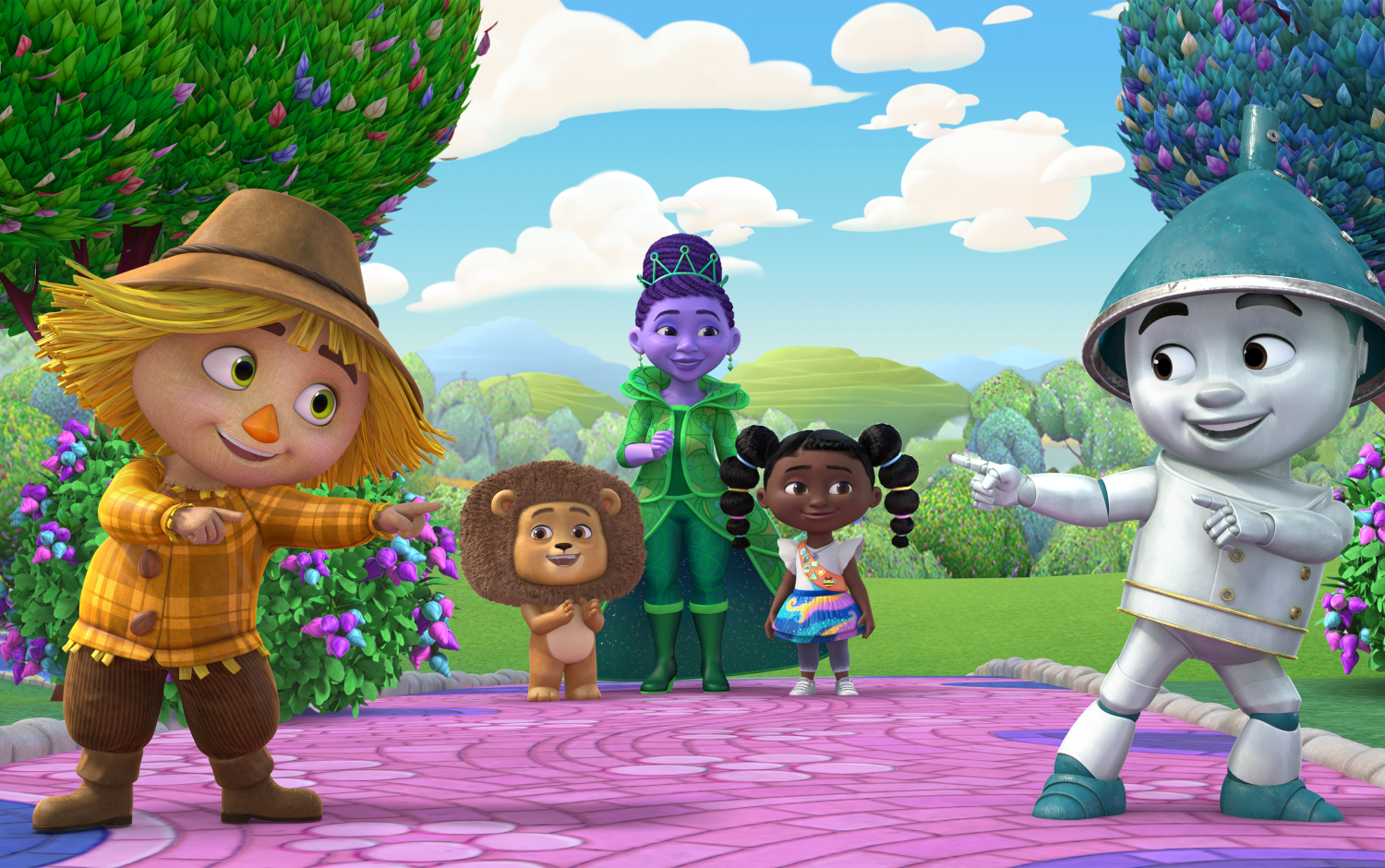 Dee and her friends walking through Oz