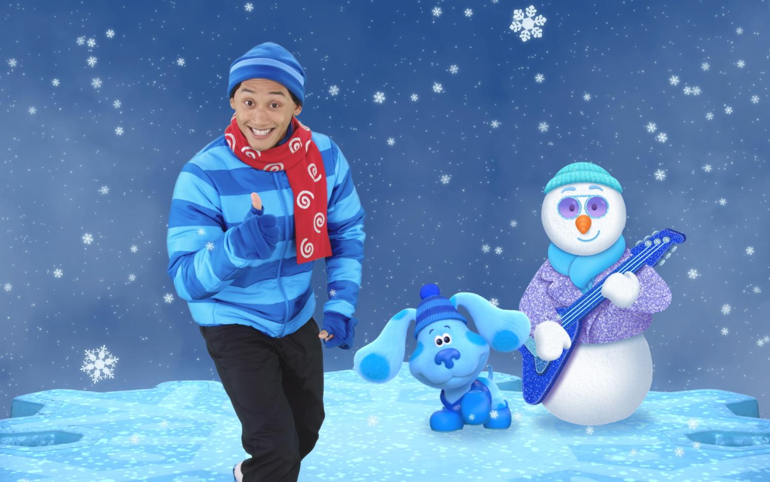 Blue's Clues & You: Josh, Blue, and a snowman enjoy a snowy day outside.