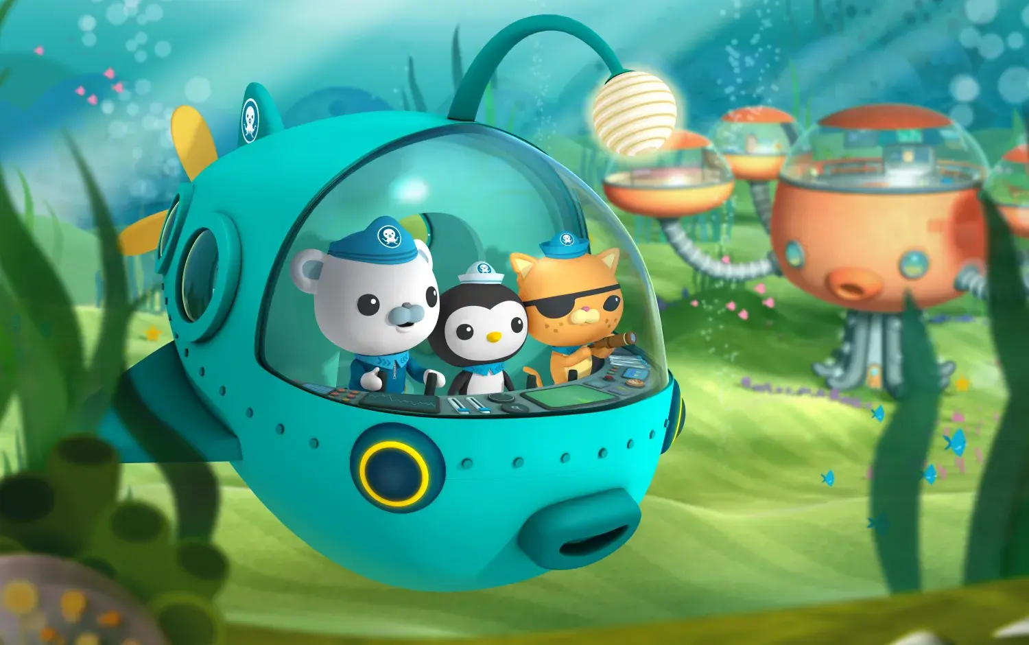 Octonauts in their Gup-A vehicle