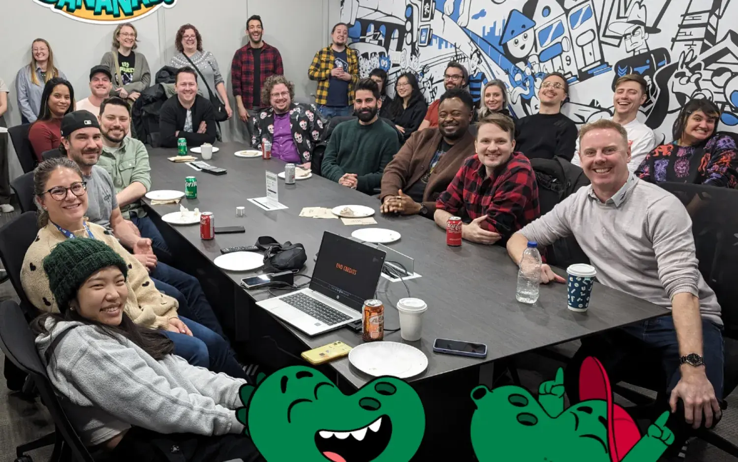 Let's Go, Bananas! Team celebrates win in board room together