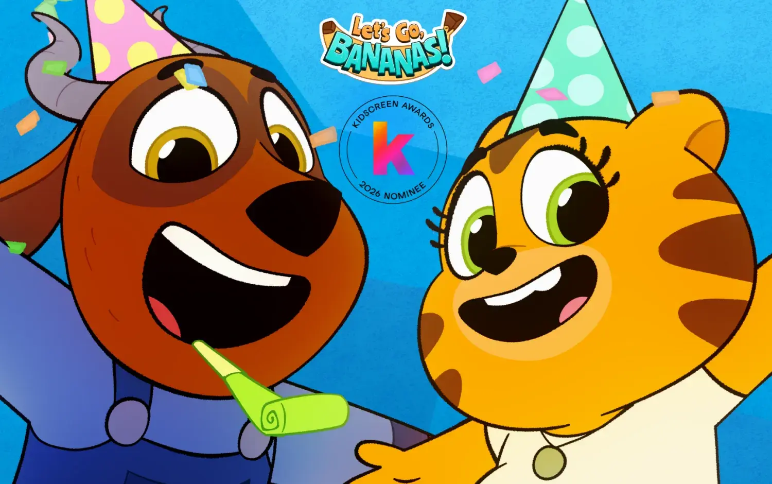 Let's Go, Bananas Characters with Kidscreen Nomination Logo