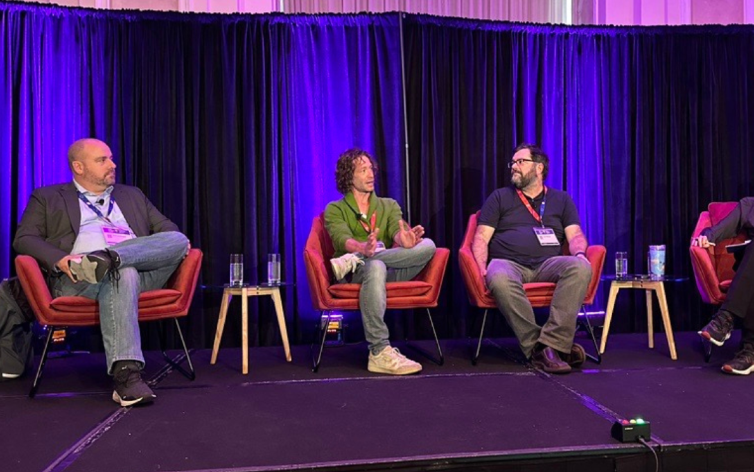 Brown Bag Films Toronto Creative Director, Cory Bobiak, speaking at one of The Animation Conference (TAC) panels at the Ottawa International Animation Festival 2023