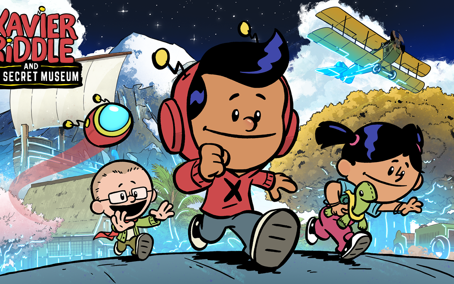 Xavier Riddle and the Secret Museum - XAVR - Key Art image of Characters Running together