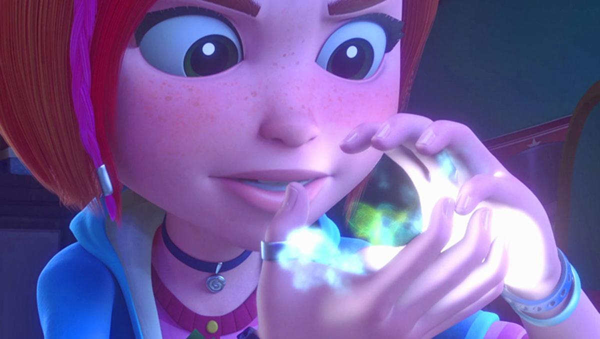 A close-up of Sadie Sparks conjuring some magic