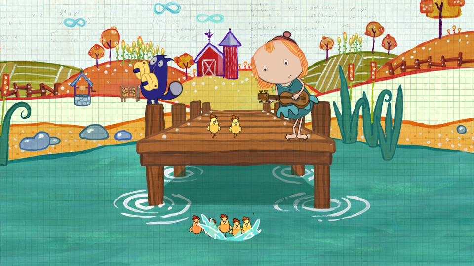 Peg + Cat - Episodic Still - Peg and Cat together on a raft.