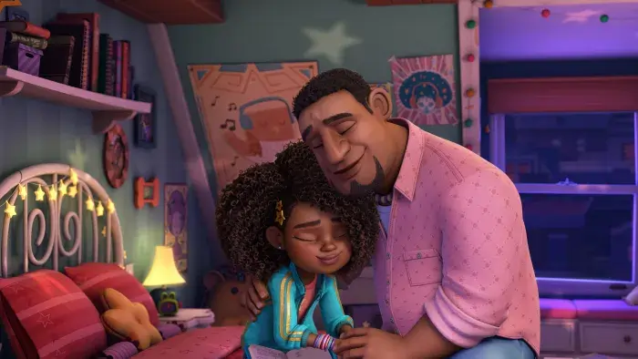 Karma hugging her dad