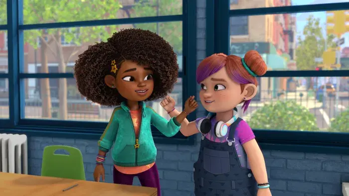 Karma and Switch doing their BFF handshake