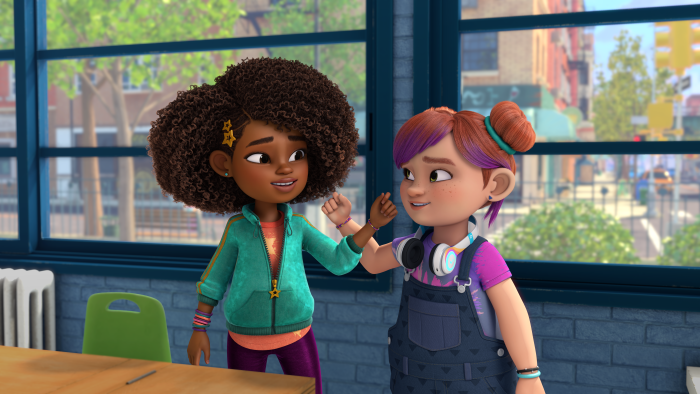 Karma and Switch doing their BFF handshake