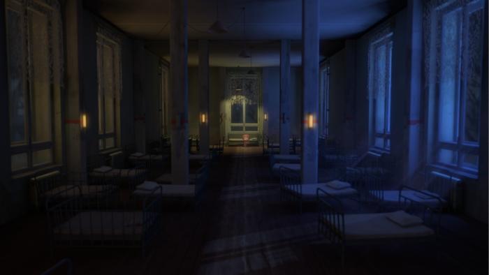 A still from the short film Anya featuring a young girl in an orphanage