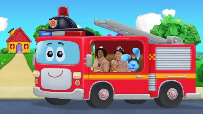 Blue's Clues & You: Josh, Blue, and a fire truck.