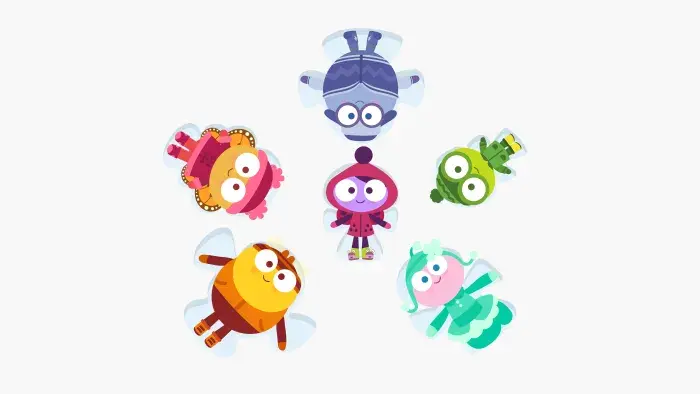 Lu & The Bally Bunch: Characters dance outside.