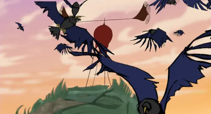 A still from the animated short film The Last Elk