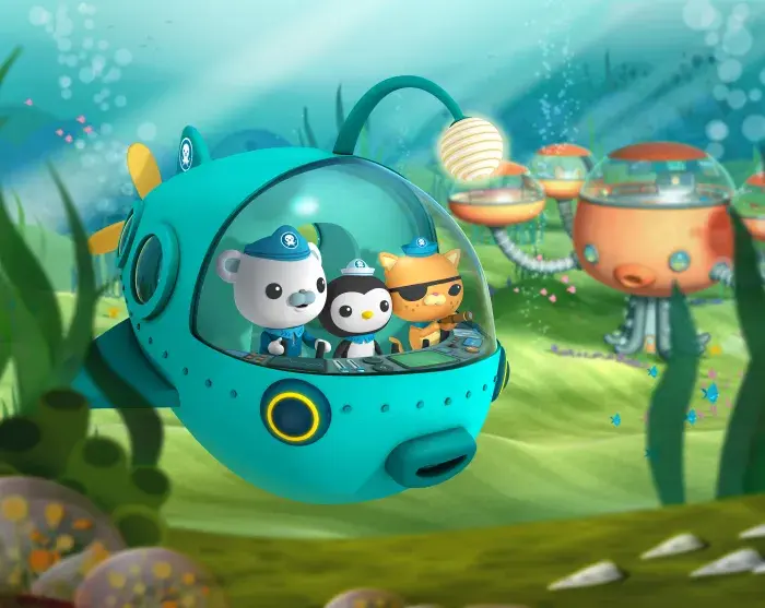 Octonauts in their Gup-A vehicle