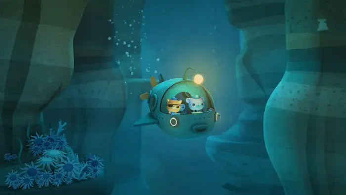 The Gup-A vehicle in a dark part of the ocean