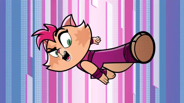 Clawdette doing a ninja kick