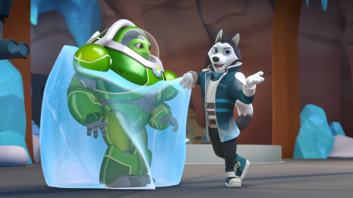 Shelly is frozen in a block of ice