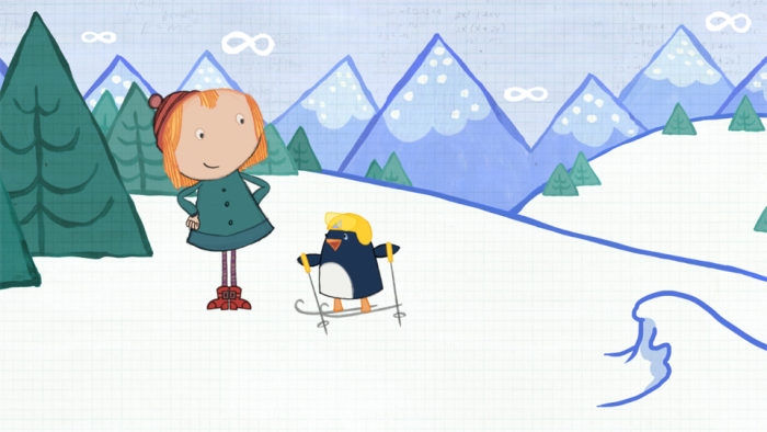 Peg + Cat - Episodic Still - Peg and Cat ski outside together.