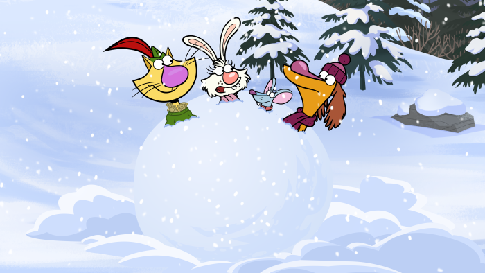 Nature Cat - Episodic Still - Nature Cat and friends stuck in a snowball.