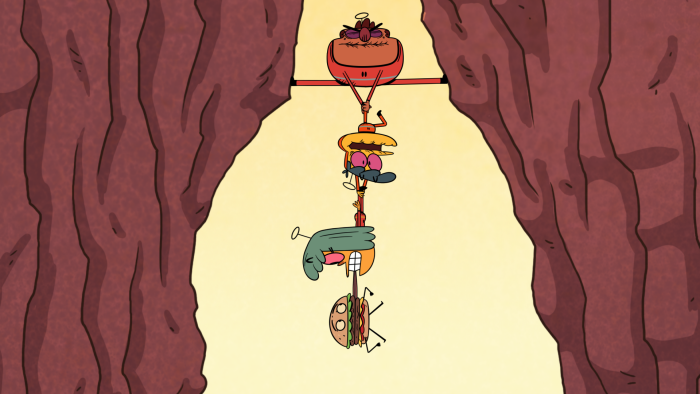 3 Amigonauts episodic still - three characters stuck between a cliff
