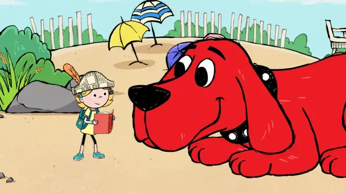 Clifford the Big Red Dog - Episodic Still - Clifford hangs out with his friend Emily Elizabeth on the beach