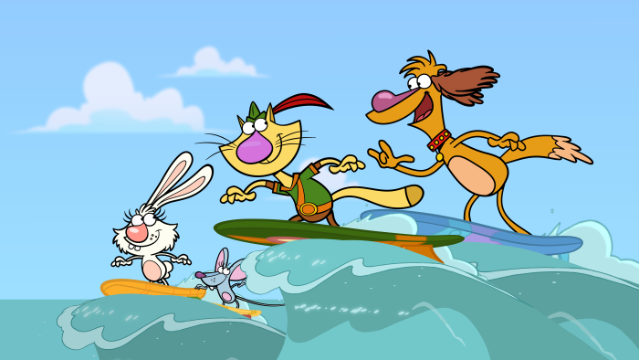 Nature Cat - Episodic Still - Nature Cat and friends surfing.