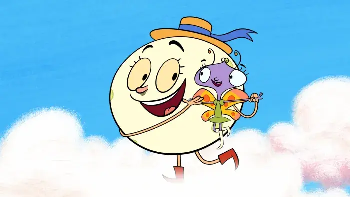 Let’s Go, Luna episodic still characters hugging in sky