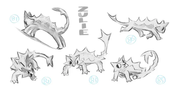 Dinosaur sketches from Harry and His Bucket Full of Dinosaurs