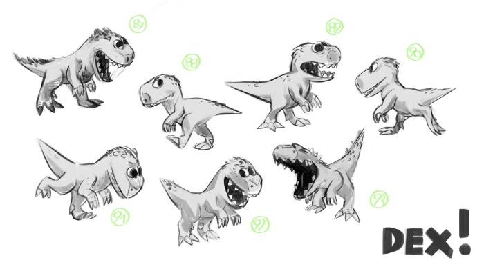 Dinosaur sketches from Harry and His Bucket Full of Dinosaurs